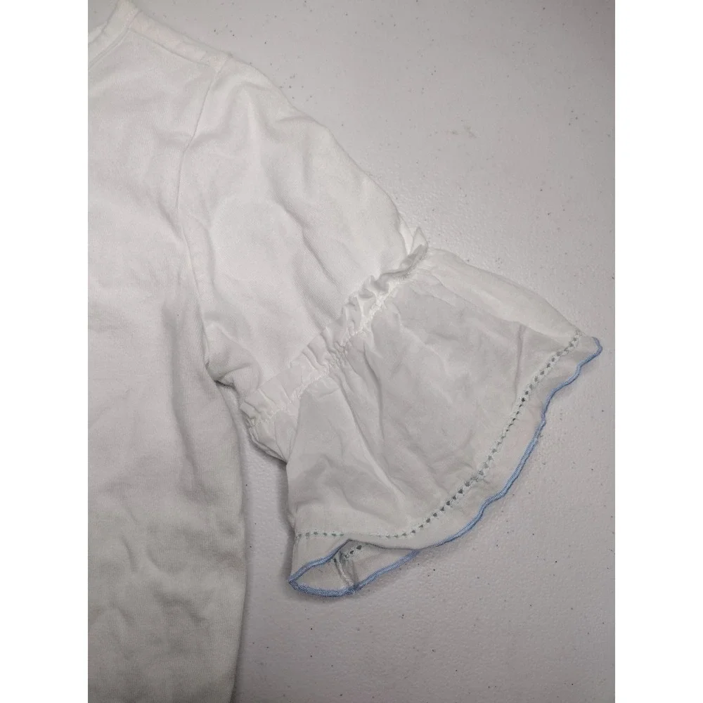Janie‎ and Jack White Ruffle Sleeve Top Size 6 Kids